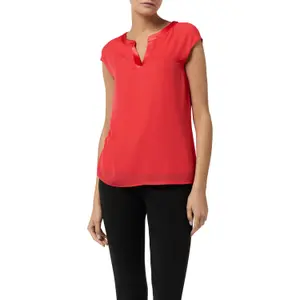 Fluid Short Sleeve Tunisian Collar T-Shirt for Women COMMA image-2