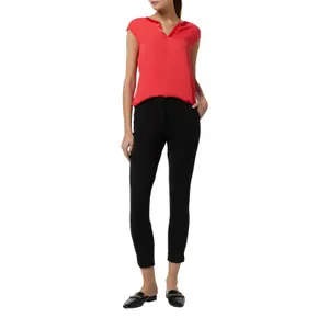 Fluid Short Sleeve Tunisian Collar T-Shirt for Women COMMA image-6