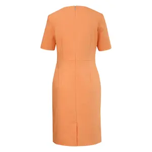 Short Fitted Dress in Cotton Blend V-Neck with Back Split Women's COMMA image-1