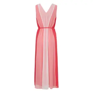 Sleeveless Striped V-Neck Midi Dress with Tie Women COMMA image-1