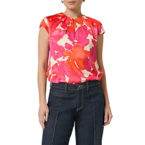 Draped Satin Blouse for Women COMMA image-2