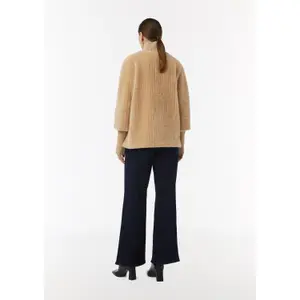 Faux Fur Plush Cape with Fleece Knit Collar for Women COMMA image-4