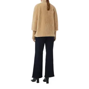 Faux Fur Plush Cape with Fleece Knit Collar for Women COMMA image-5