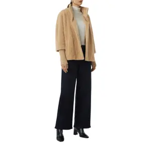Faux Fur Plush Cape with Fleece Knit Collar for Women COMMA image-6