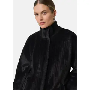 Faux Fur Plush Cape with Fleece Knit Collar for Women COMMA image-3