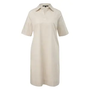Short Cotton Shirt Collar Tunic Neck Dress Women COMMA image-0