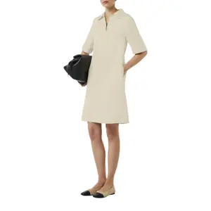 Short Cotton Shirt Collar Tunic Neck Dress Women COMMA image-6