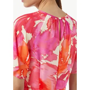 Women’s Round Neck Balloon Sleeve Printed Midi Dress COMMA image-6