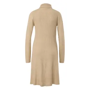 Long Sleeve Ribbed Knit Flared Sweater Dress for Women COMMA image-1