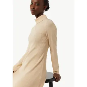 Long Sleeve Ribbed Knit Flared Sweater Dress for Women COMMA image-3