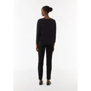 Women's Lyocell and Cotton Long Sleeve Boat Neck T-Shirt COMMA image-4