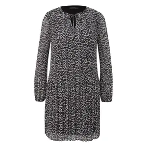 Leopard Print Long Sleeve Chiffon Dress Women COMMA image-0