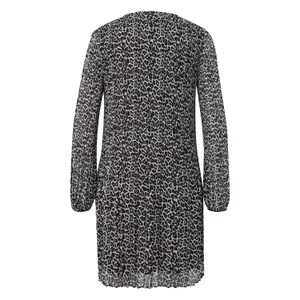 Leopard Print Long Sleeve Chiffon Dress Women COMMA image-1