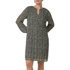 Leopard Print Long Sleeve Chiffon Dress Women COMMA image-2