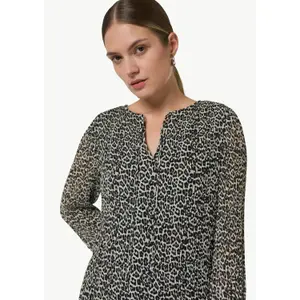 Leopard Print Long Sleeve Chiffon Dress Women COMMA image-3