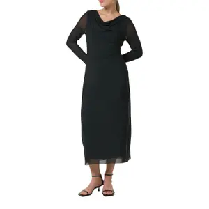 Women's V-Neck Bodycon Dress in Cotton Blend COMMA image-2