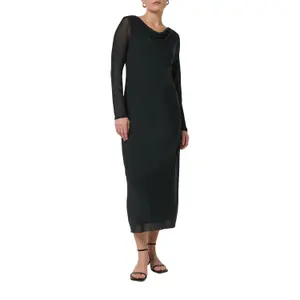 Women's V-Neck Bodycon Dress in Cotton Blend COMMA image-6