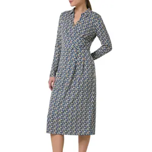 Long Sleeve Jersey Wrap Dress with Shirt Collar for Women COMMA image-2