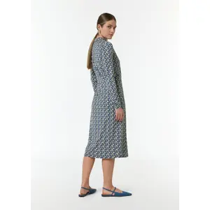 Long Sleeve Jersey Wrap Dress with Shirt Collar for Women COMMA image-4