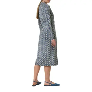 Long Sleeve Jersey Wrap Dress with Shirt Collar for Women COMMA image-5