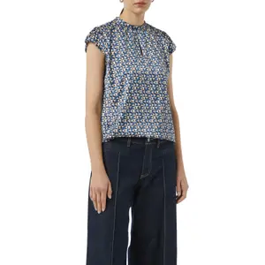 Women's Satin Blouse with Gathered Pattern COMMA image-2