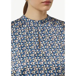 Women's Satin Blouse with Gathered Pattern COMMA image-3