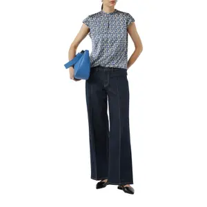 Women's Satin Blouse with Gathered Pattern COMMA image-6