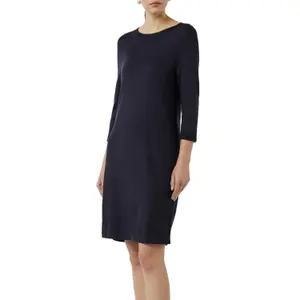 Fitted Ribbed Knit Short Dress 3/4 Sleeve Round Neck Women's COMMA image-2