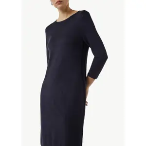 Fitted Ribbed Knit Short Dress 3/4 Sleeve Round Neck Women's COMMA image-3
