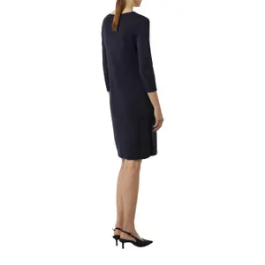 Fitted Ribbed Knit Short Dress 3/4 Sleeve Round Neck Women's COMMA image-5