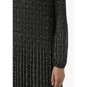 Women's Pleated Chiffon Flared Short Dress V-Neck COMMA image-3