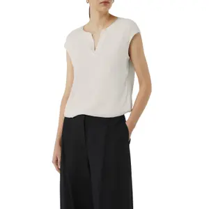 Short Sleeve Jersey Blouse with Satin Finish for Women COMMA image-2
