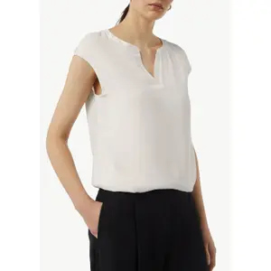 Short Sleeve Jersey Blouse with Satin Finish for Women COMMA image-3