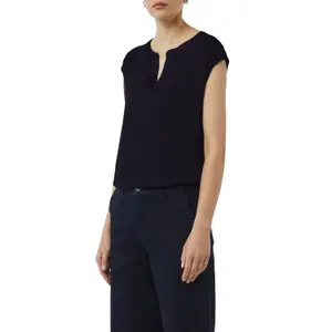 Short Sleeve Jersey Blouse with Satin Finish for Women COMMA image-2