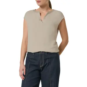 Short Sleeve Jersey Blouse with Satin Finish for Women COMMA image-2