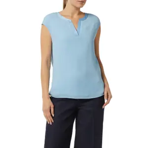 Women's Jersey Blouse with Dropped Shoulders and Satin Trim COMMA image-2