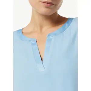 Women's Jersey Blouse with Dropped Shoulders and Satin Trim COMMA image-3