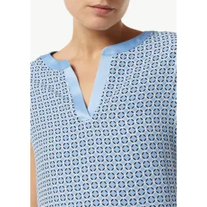 Women's All-Over Print Satin Trim Blouse COMMA image-3