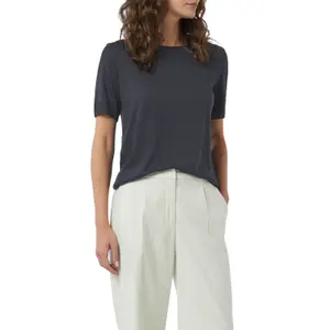 Women's Round Neck Lyocell and Cotton Jersey T-shirt COMMA image-2
