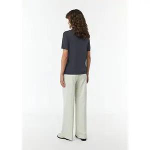 Women's Round Neck Lyocell and Cotton Jersey T-shirt COMMA image-4