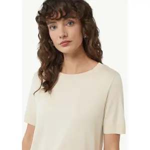 Women's Round Neck Lyocell and Cotton Jersey T-shirt COMMA image-3