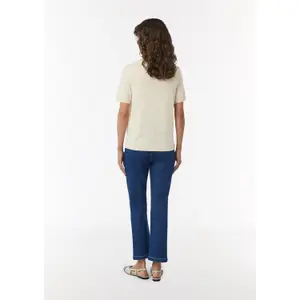 Women's Round Neck Lyocell and Cotton Jersey T-shirt COMMA image-4
