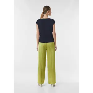 Women's Round Neck Bi-Material Viscose Jersey Blouse COMMA image-4