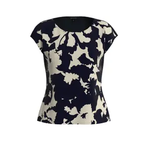 Women's Round Neck Bi-Material Viscose Jersey Blouse COMMA image-0