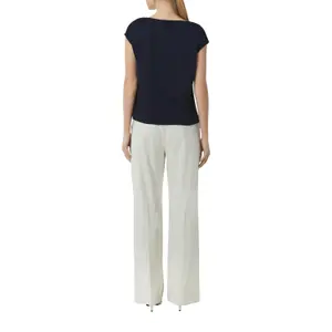 Women's Round Neck Bi-Material Viscose Jersey Blouse COMMA image-5