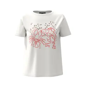 Women's Cotton Blend T-Shirt with Printed Artistic Design COMMA image-0