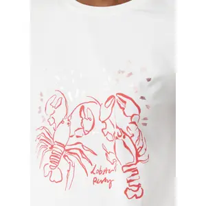 Women's Cotton Blend T-Shirt with Printed Artistic Design COMMA image-3