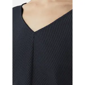 Women's Knitted Pattern V-Neck Jersey Blouse COMMA image-3