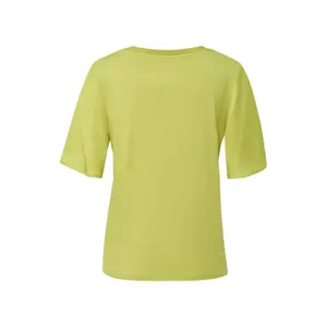 Women's Short Puff Sleeve Bi-Material Satin and Jersey Blouse COMMA image-1