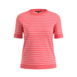 Women's Striped Ribbed Viscose Jersey T-shirt COMMA image-0